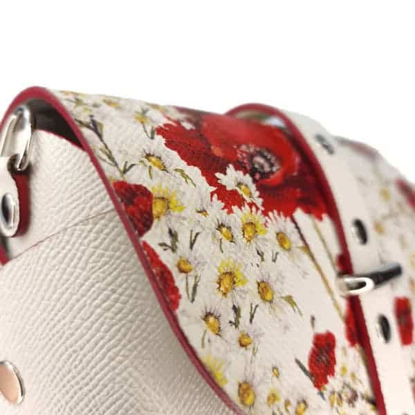 Дамска чанта от естествена кожа sr 15 white § flowers limited edition