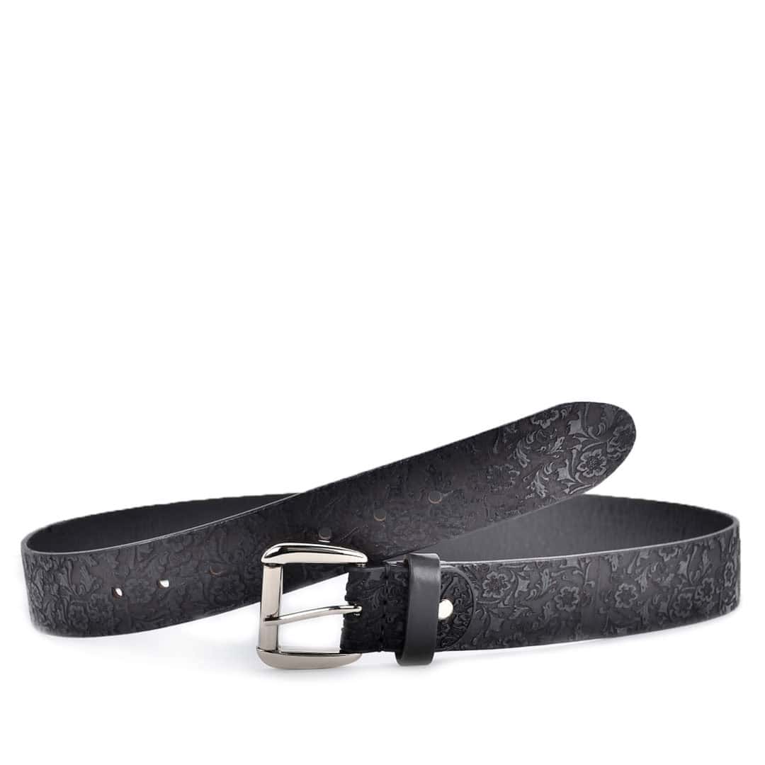 Колан от естествена кожа irapell ip 01 engraved floral black