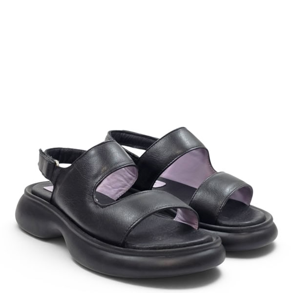 Дамски кожени сандали на платформа irapell 166 black
